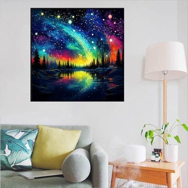 Ekuxom Starry Night Diamond Painting Kits for Adults, Aurora Diamond Art Kits for Adults