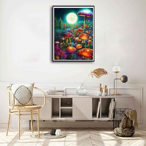 Mushroom Diamond Art Kits for Adults Moon Landscape Diamond Painting Kits
