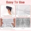 Voircoloria 3 Pack 3.3x8.2 Feet Silver Foil Fringe Backdrop Curtains