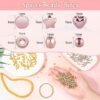 2160 Pieces Gold Spacer Beads Set, Assorted Round Star Gold Beads for Bracelet