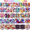 DULEFUN 960pcs Polymer Clay Beads Charms Bracelet Kit 24 Styles Cute Fun Clay Flower Butterfly Heart Animal Letter Pony Beads