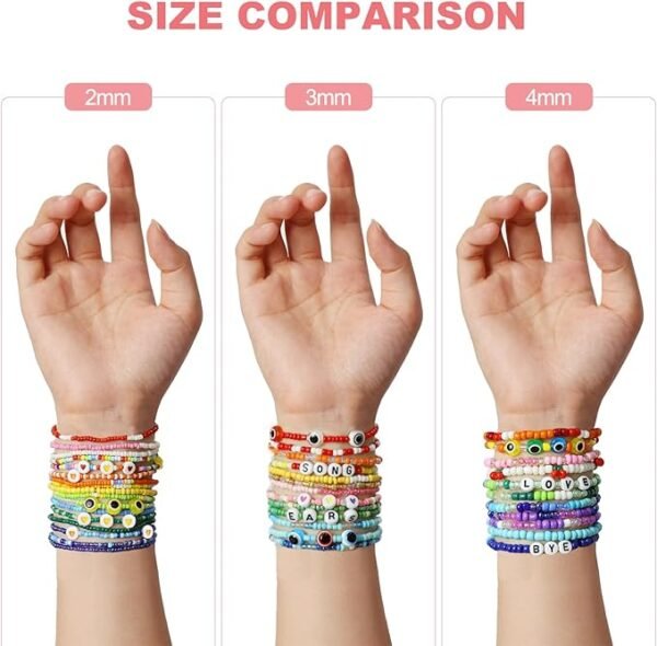 Redtwo 4mm Glass Seed Beads for Jewelry Bracelet Making Kit