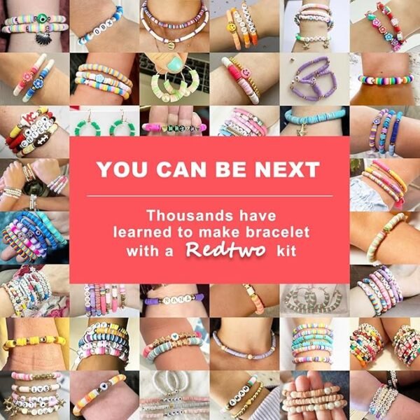 Redtwo 23000 Pcs Clay Beads Bracelet Making Kit 144 Colors 7 Boxes Flat Polymer