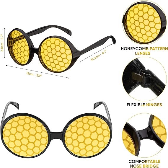 Funcredible Bee Headband, Bee Glasses and Bee Wings