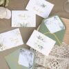 Winoo Design 100 PK Luxurious Gold Thank You Cards with Envelopes Bulk Sage Green - 5x3.5 Inches
