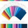 qiqee 48PCS Small Gift Bag with Handles Bulk 24 Colors Paper Party Bags 8.3"x6"x3"
