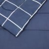 Amazon Basics Full/Queen Comforter Set with Sheets, 5-Piece Navy with Grey Plaid Bedding
