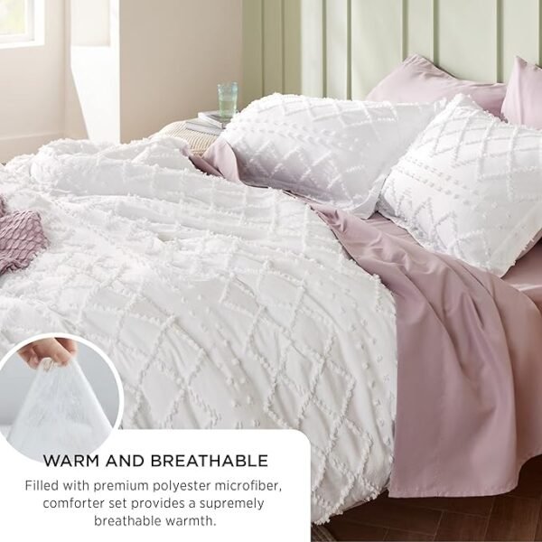 Bedsure Queen Comforter Set - White Comforter