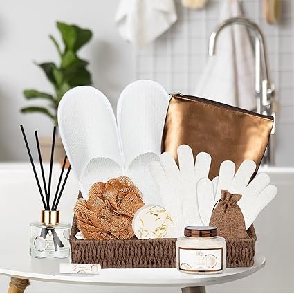 Perfumes Spa Gift Baskets Set for Women 17 Pcs Bath and Body Gifts Basket