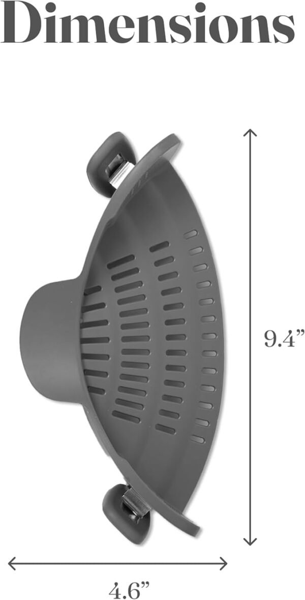 Kitchen Gizmo Snap N' Strain - Silicone Pasta Strainer Clip-On for Pots and Pans - Heat Resistant Colander