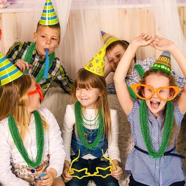 Mardi Gras Beads, 120 PCS Mardi Gras Accessories, 33 IN Green Bead Necklaces, St Patricks Day