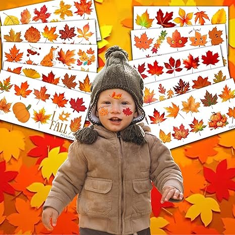 103 PCS Fall Leaf Happy Birthday Party Decorations Favors Supplies Temporary Tattoos Decor