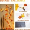 Fall Garland with Lights - 8.2Ft Maple Leaf Garland with Timer