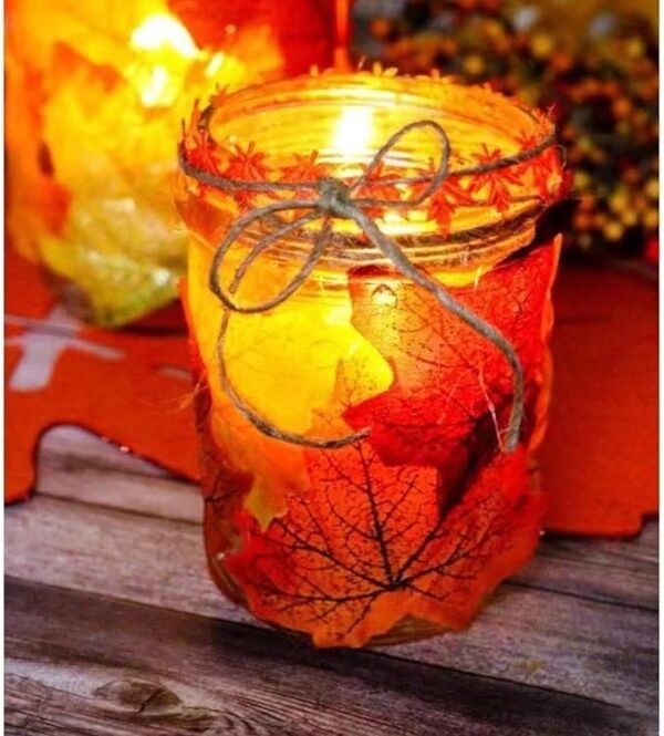 360 Pcs 8cm/3.1inch Artificial Maple Leaves 6 Colors Fall Leaves Thanksgiving Day Autumn