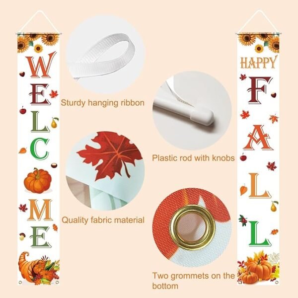 Fall Decorations for Home Fall Decor Welcome & Happy Fall Porch Banner