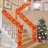 2 Pack Fall Maple Leaf Garland 5.7Ft/Piece Artificial Autumn Maple Leaves Garland