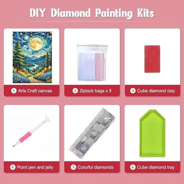 Moon Diamond Painting Kits for Adults - Forest Diamond Art Kits for Adults