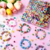 DULEFUN 960pcs Polymer Clay Beads Charms Bracelet Kit 24 Styles Cute Fun Clay Flower Butterfly Heart Animal Letter Pony Beads