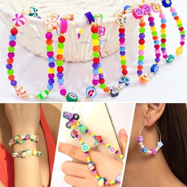 JOICEE 480PCS Fruit Flower Polymer Clay Beads, 24 Style