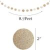 TTSAM 6 Pcs Glitter Champagne Gold Paper Circle Dots Garland (52 Feet)
