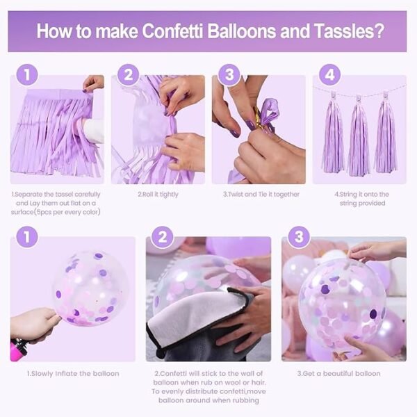 Pugkloy Purple Pink Birthday Party Decorations for Women Girls