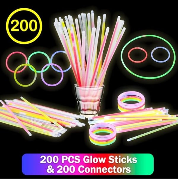 280 PCS Glow in the Dark Party Supplies 20 PCS Foam Glow Sticks 20 PCS LED Glasses 40 PCS Finger Lights 200 PCS Glow Sticks