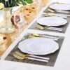 WDF 100pcs Gold Plastic Plates,50Plastic Dinner Plates 10.25inch, 50Salad Plates 7.5inch