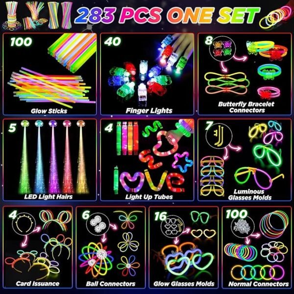 New Year Party Favors for Adults Kids, Glow Party Favors, Neon Light Up Party Favors 27 Rave Accessories, 56 LED Light Up Toys