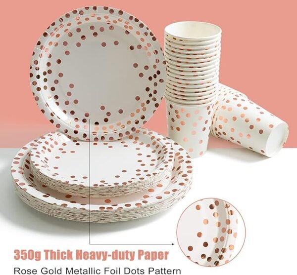 HOMIX 175 Pieces Rose Gold Party Supplies