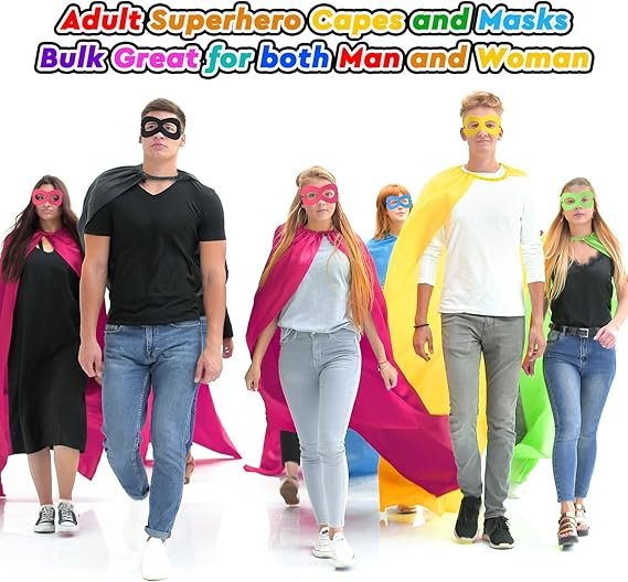 Leyndo 16 Set Party Capes and Masks Bulk for Women Men Group
