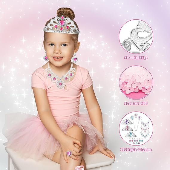 Princess Dress Up Sets for Girls 4-6, Costumes Set with Princess Dresses, Shoes and Accessories
