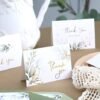 Winoo Design 100 PK Luxurious Gold Thank You Cards with Envelopes Bulk Sage Green - 5x3.5 Inches