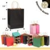qiqee 60-Packs Paper Bags with Handles Bulk 8.26"×6"×3.15" Small Gift Bags 16 Different Senior Color Bags
