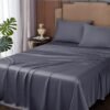 HYPREST Deep Pocket Queen Sheets,Rayon Derived from Bamboo, Grey Bed Sheets Fits 18"-24