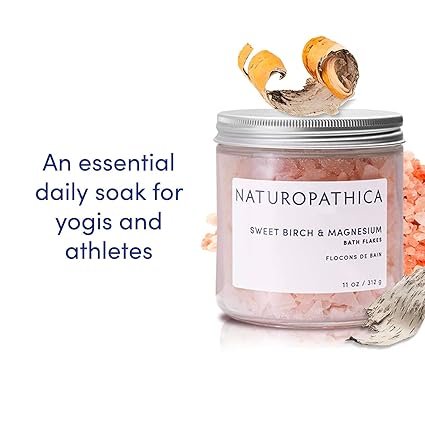 Naturopathica Sweet Birch and Magnesium Bath Flakes, Soothing Daily Bath Soak for Sore Muscle Relief