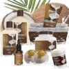 Bath and Body Gift Basket For Women and Men – 9 Piece Set of Vanilla Coconut Home Spa Set