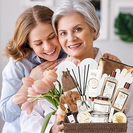 Perfumes Spa Gift Baskets Set for Women 17 Pcs Bath and Body Gifts Basket