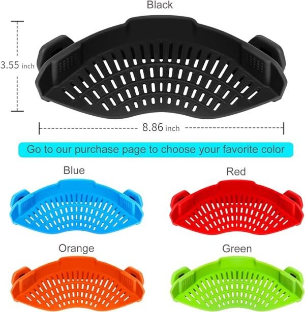 AUOON Clip On Strainer Silicone for All Pots and Pans