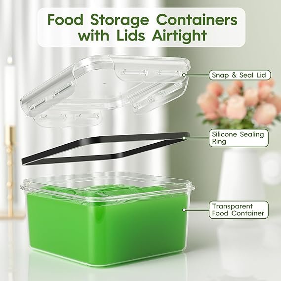 36-Piece Food Storage Containers with Lids(18 Containers & 18 Lids