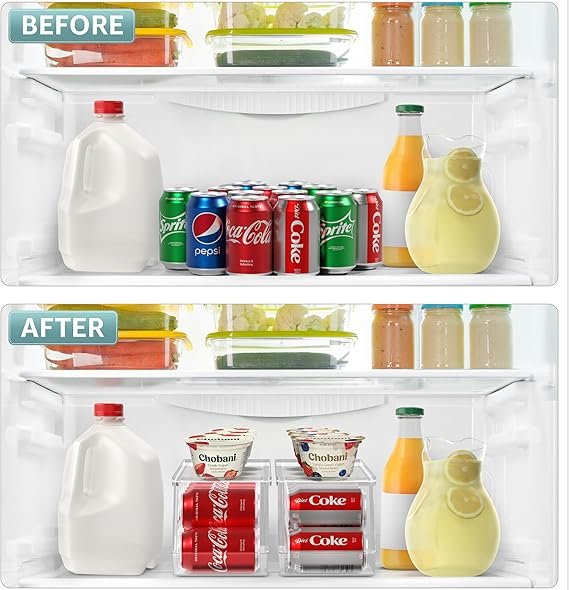 Sorbus Soda Can Organizer for Refrigerator Stackable Can Holder Dispenser with Lid
