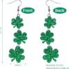 St Patricks Day Earrings, Green Shamrock Dangle Earrings for Women