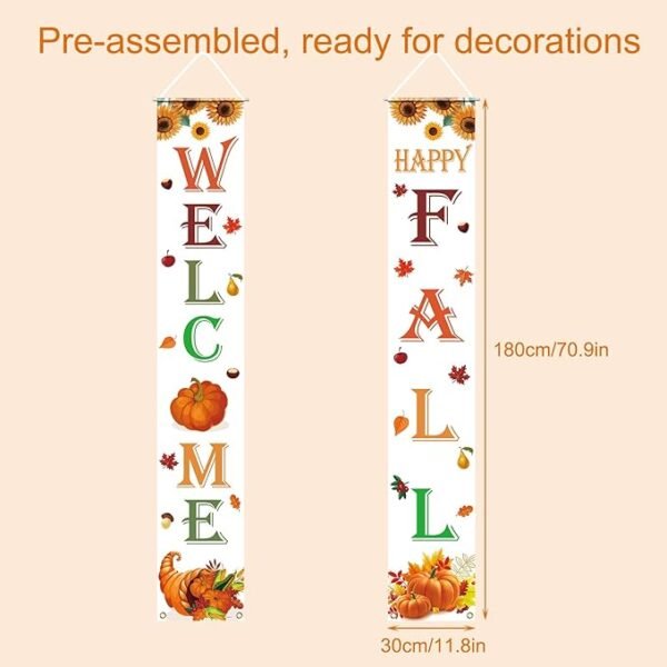 Fall Decorations for Home Fall Decor Welcome & Happy Fall Porch Banner