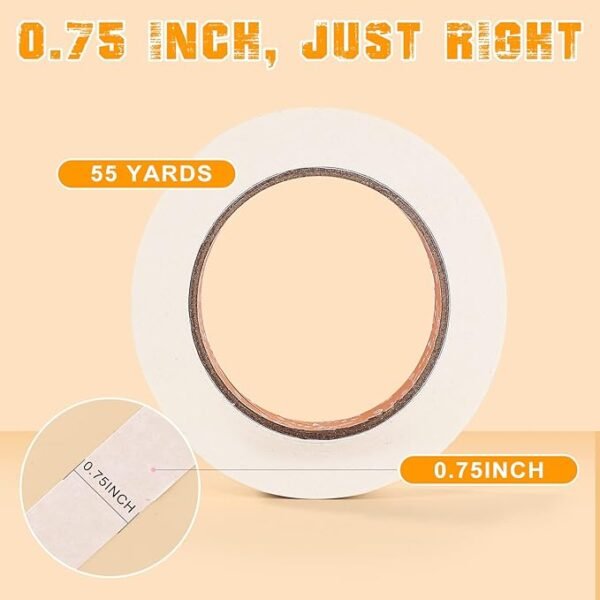 SEBETOW Masking Tape Bulk 10 Packs 0.75 Inch, White Beige