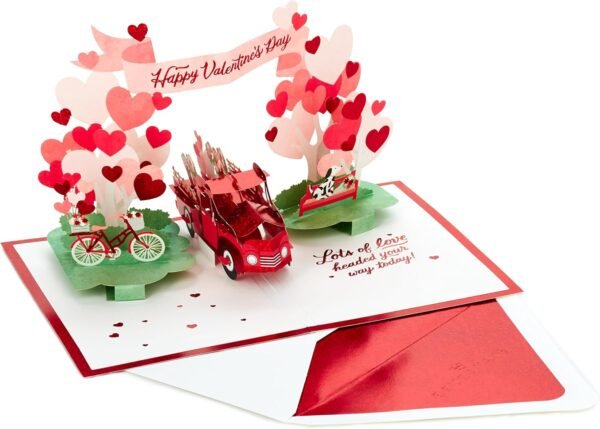 Vintage Red Truck 3D Pop Up Valentine Card for Him