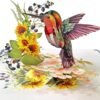 3D Pop Up Birthday Card Hummingbird Sunflower