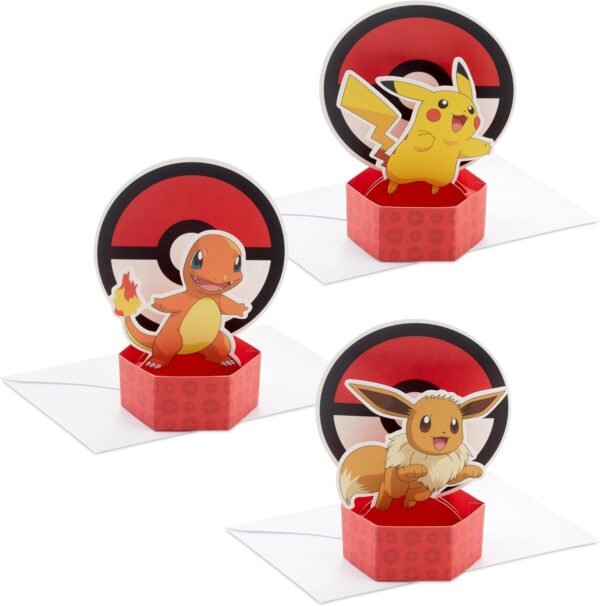 Pokemon Mini 3D Pop Up Valentine Cards Gift for Kids