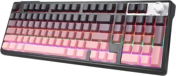 Wireless 96% Mechanical RGB Gaming Keyboard Hot-Swappable Pink