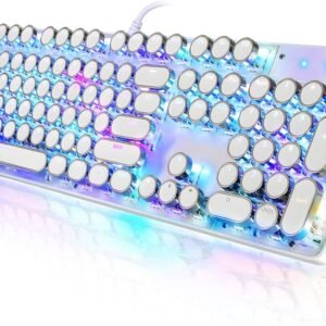 Retro Typewriter Mechanical Keyboard RGB Backlit Wired Gaming