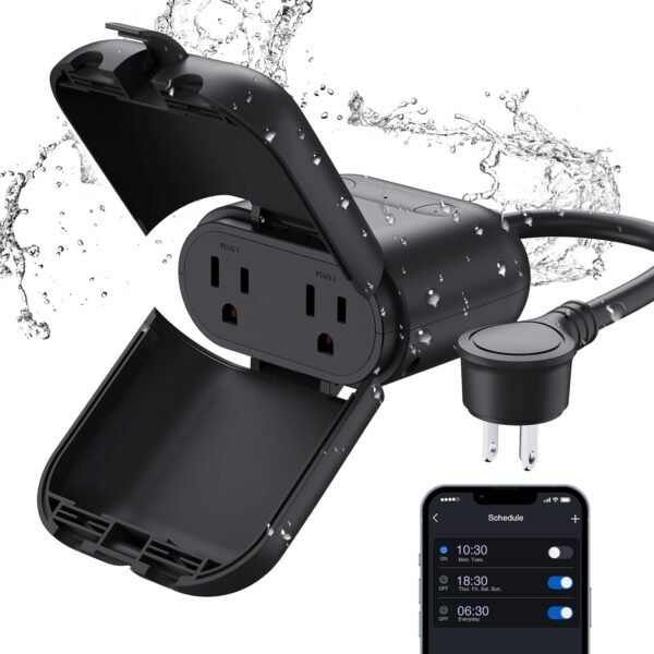 Outdoor Smart Plug WiFi Waterproof Dual Socket Control