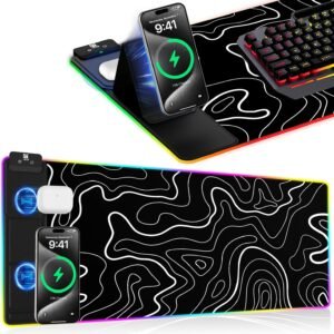 XXL RGB Gaming Mouse Pad with Fast Wireless Charging
